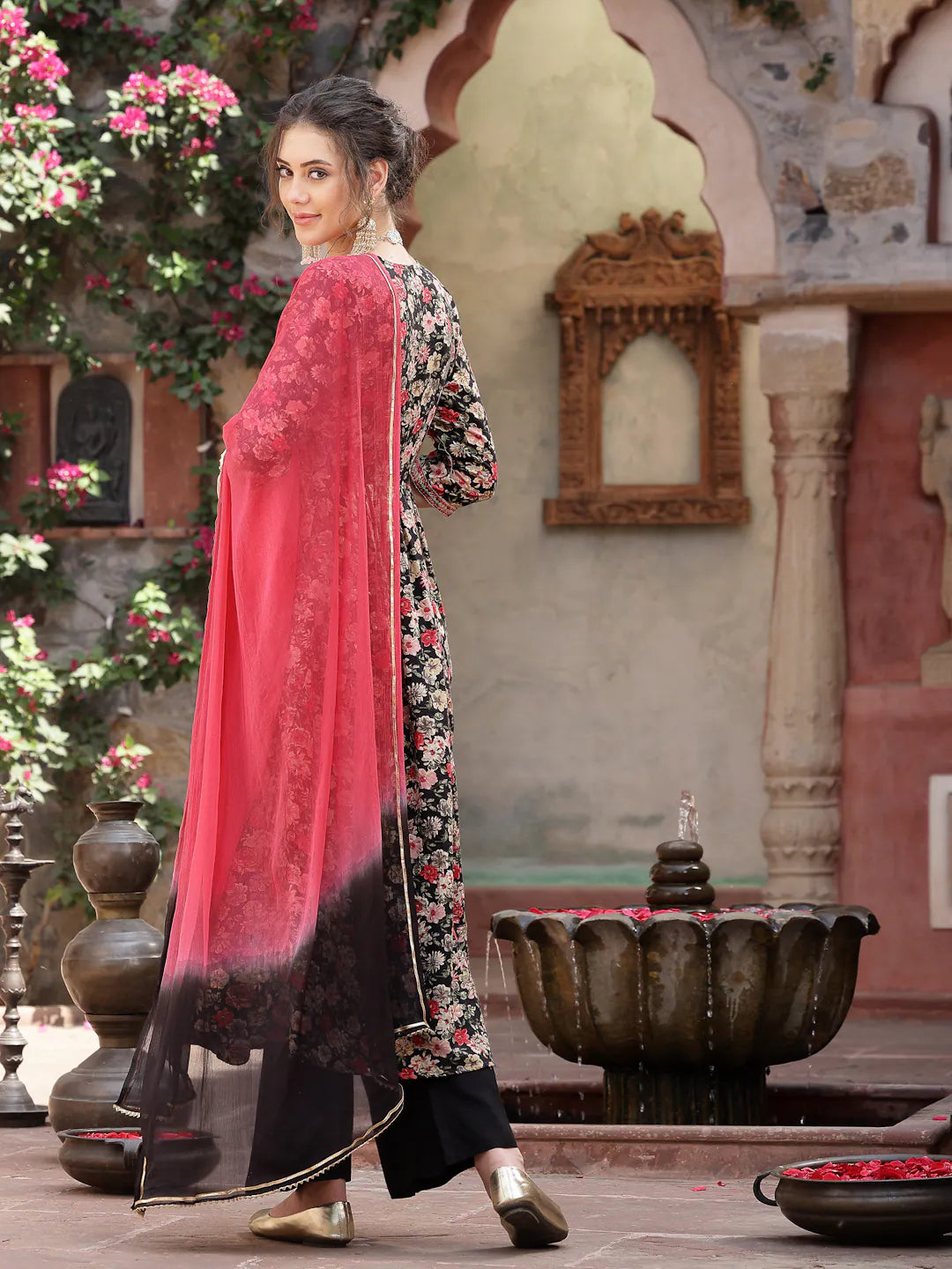 Black Embroidered Kurta Palazzo Set | Womenâ€™s Palazzo Sets
