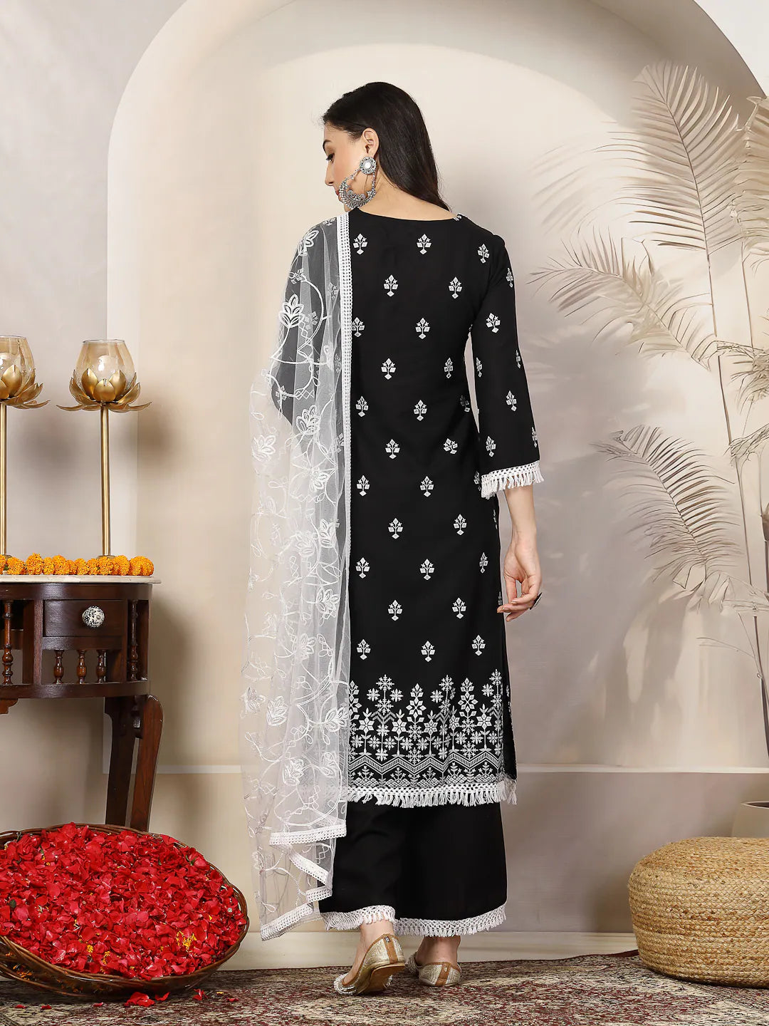 Black Printed Kurta Palazzo Set | Womenâ€™s Palazzo Sets