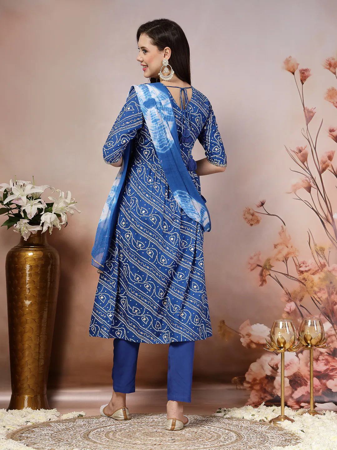 Blue Printed Kurta Set with Dupatta | Women's Indian Kurta Sets