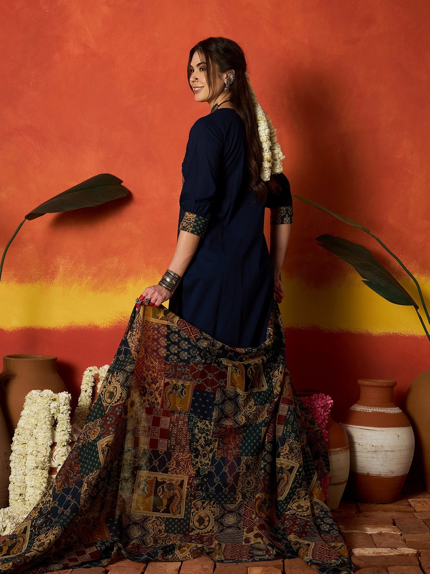 Stylum Women's Blue Solid Cotton Straight Kurta Pant Dupatta Set (KPDBLUEJIMAN)