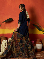 Stylum Women's Blue Solid Cotton Straight Kurta Pant Dupatta Set (KPDBLUEJIMAN)