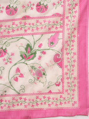 Stylum Women's Blush Floral Printed Cotton Straight Kurta Pant Dupatta Set (KPDBLUSHBRITTY)