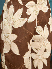 Stylum Women's Brown Floral Printed Crepe A-Line Kurta Palazzo Dupatta Set (KPDBROWNHILL)