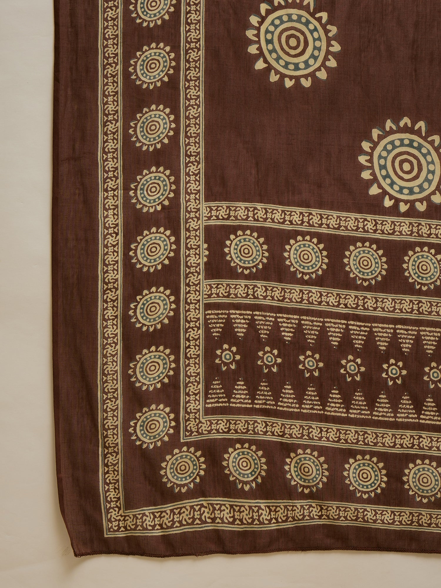 Stylum Women's Brown Solid & Embroidered Cotton A-Line Kurta Pant Dupatta Set (KPDBROWNKAMYA)