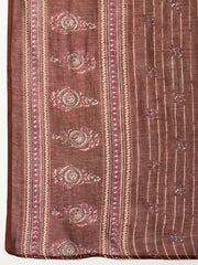 Stylum Women's Maroon Striped & Floral Printed Cotton Straight Kurta Pant Dupatta Set (KPDMAROONRUMALI)