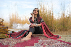 Stylum Women's Maroon Striped Printed Cotton Straight Kurta Pant Dupatta Set (KPDMAROONULTRA)