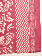 Stylum Women's Mauve Floral Printed Cotton Blend Straight Kurta Pant Dupatta Set (KPDMAUVERESHA)