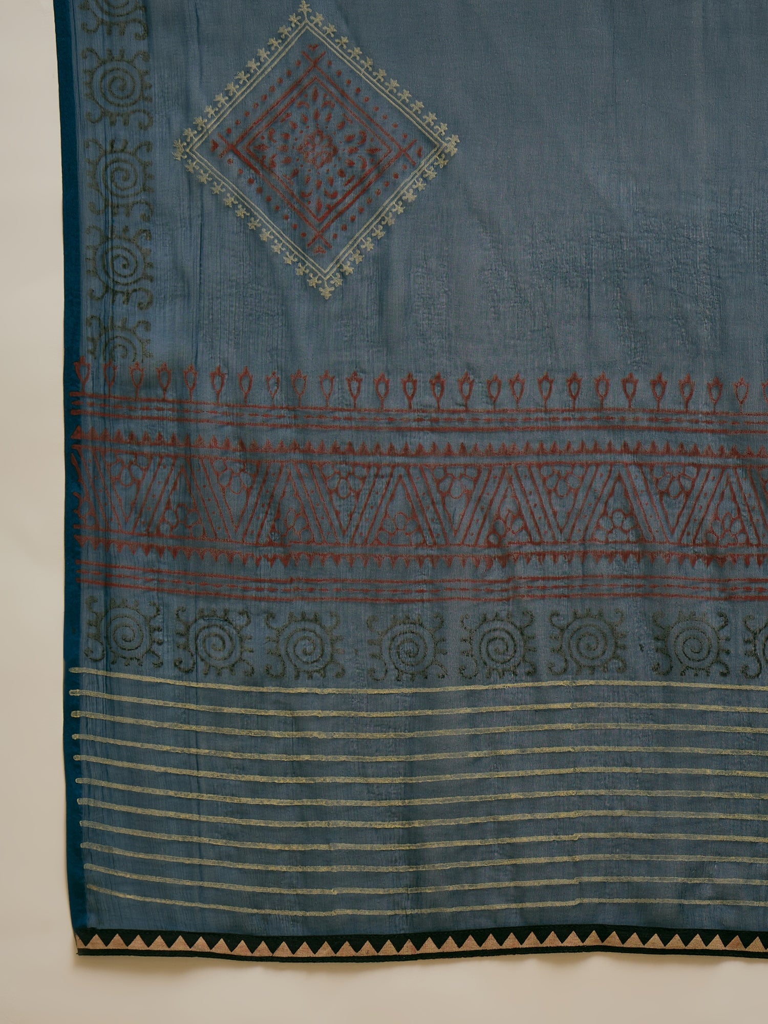 Women's Navy Solid Rayon A-Line Kurta Palazzo Dupatta Set (KPDNAVYKORA