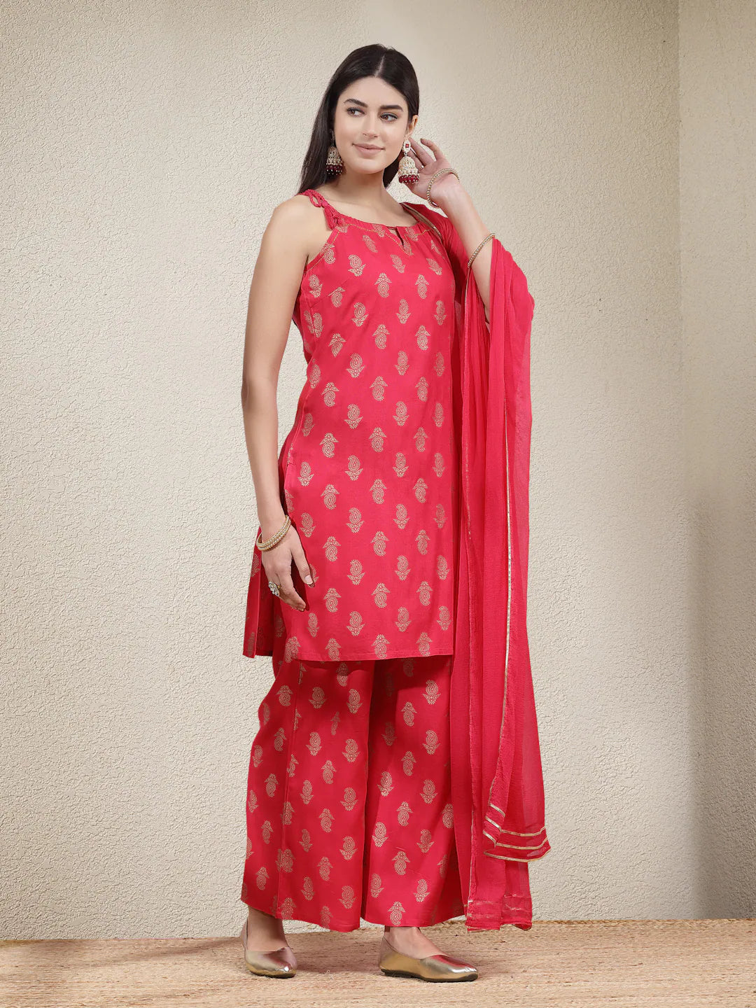 Paisley Printed Kurta Palazzo Set - Women's Palazzo Sets