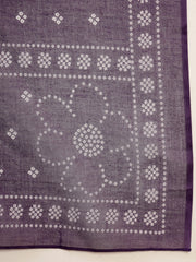 Stylum Women's Purple Ethnic Printed Cotton Blend Anarkali Kurta Pant Dupatta Set (KPDPURPLEKOSAR)