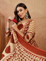 Stylum Women's Red Printed Cotton A-Line Kurta Palazzo Dupatta Set (KPDREDDIMI)