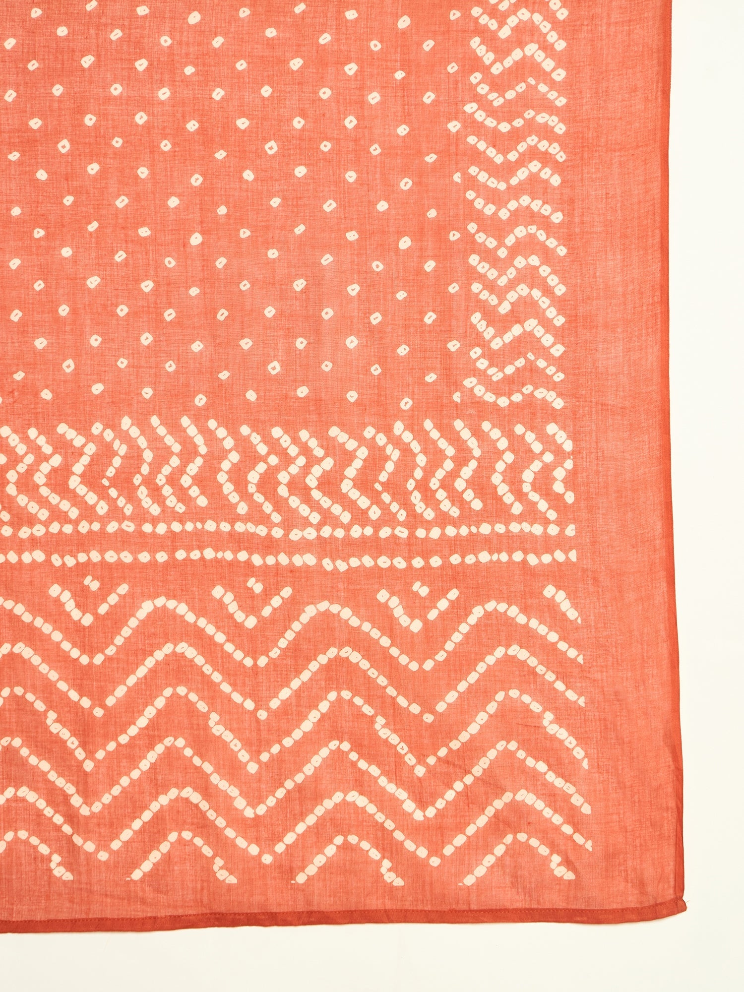 Women's Rust Bandhej Printed & Embroidered Cotton Straight Kurta Pant 