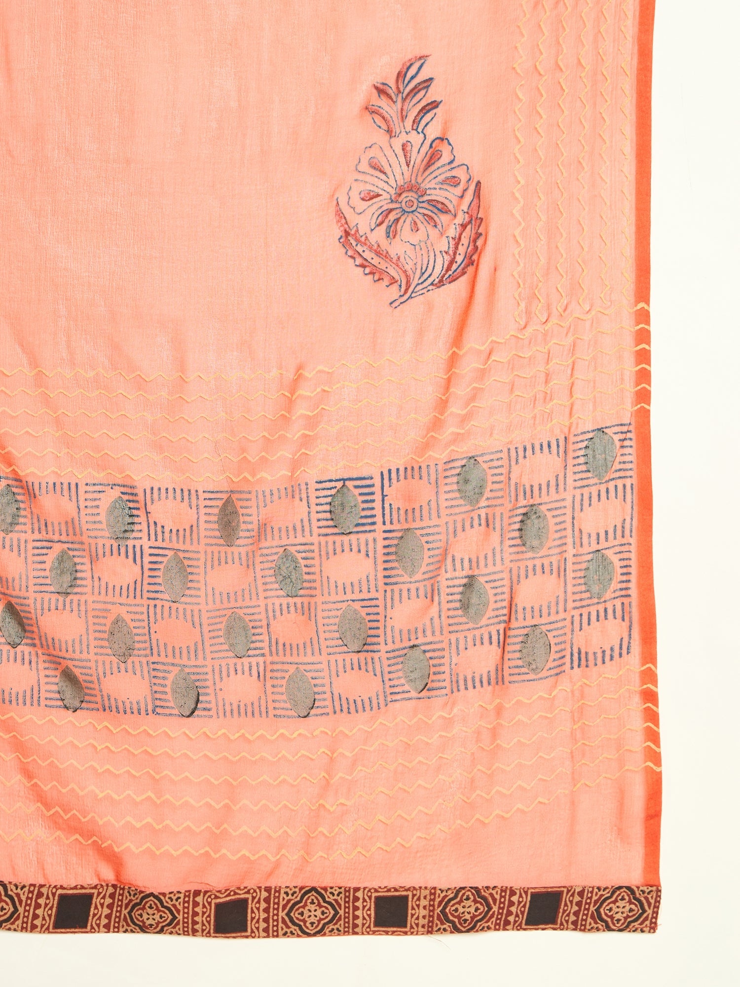 Women's Rust Solid Rayon A-Line Kurta Palazzo Dupatta Set (KPDRUSTKORA
