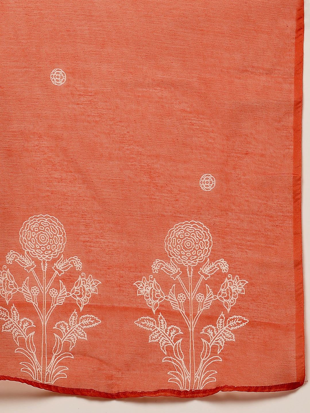 Women's Rust Floral Printed Rayon A-Line Kurta Pant Dupatta Set (KPDRU
