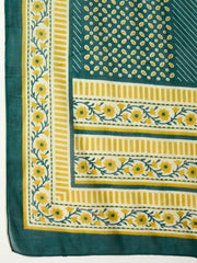 Stylum Women's Teal Printed Cotton Straight Kurta Pant Dupatta Set (KPDTEALROHTAK)