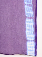 Stylum Women's Violet Floral Printed & Embroidered Rayon A-Line Kurta Pant Dupatta Set (KPDVOILSAFIRA)