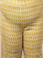 Stylum Women's Plus Size Yellow Floral Printed Cotton Anarkali Kurta Pant Dupatta Set (KPDYELLOWMANIPLUS)