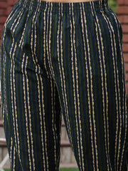Stylum Women's Green Printed Cotton Straight Kurta Pant Set (KPGREENANNIE)