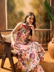 Stylum Women's Multicolor Floral Printed Cotton Blend Kurta Palazzo Set (KPMULTIPITU)