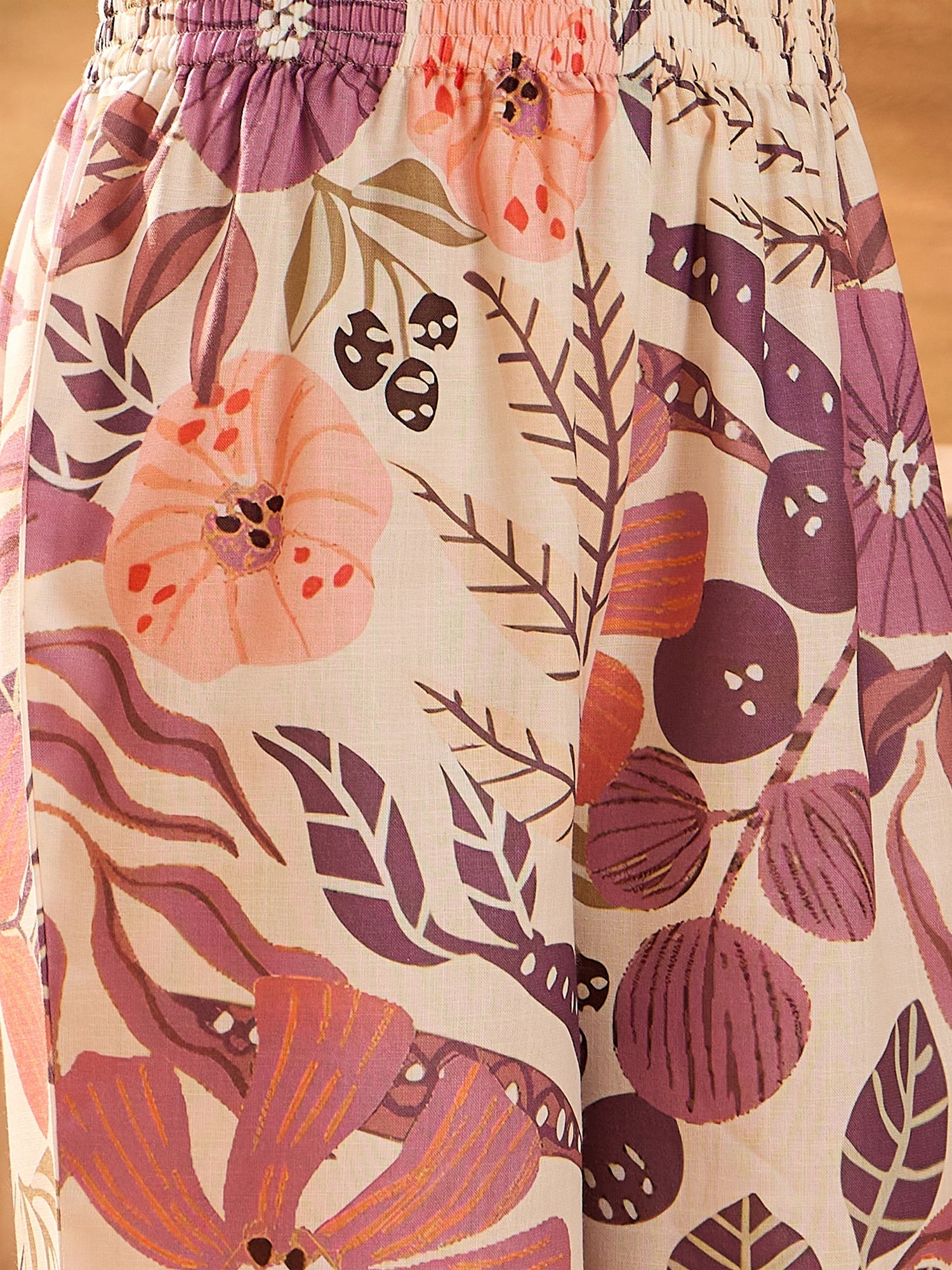 Women's Multicolor Floral Printed Cotton Blend Kurta Palazzo Set (KPMU