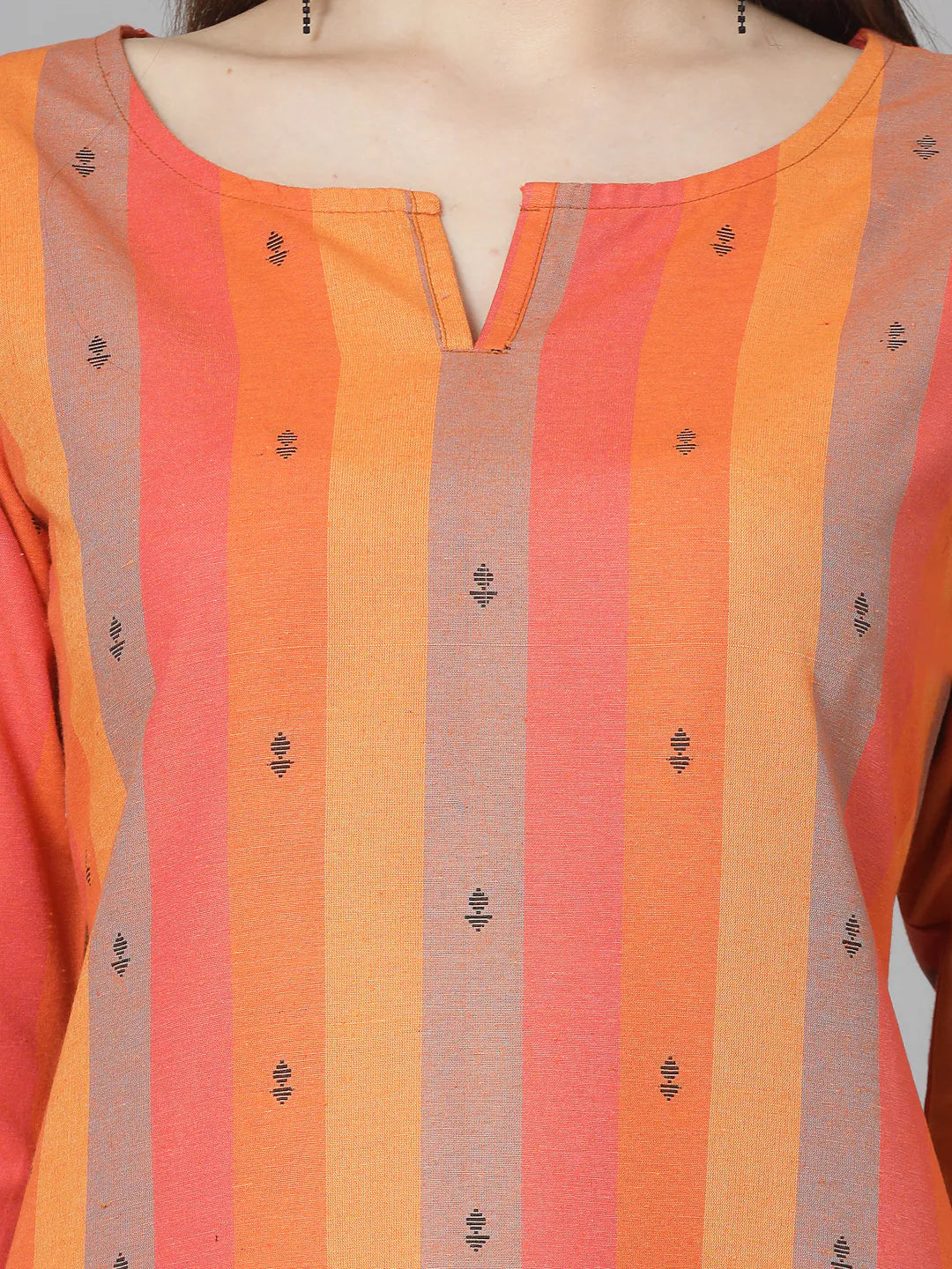 Woven Design Cotton Kurta Pant Set | Indian Women's Kurta Sets