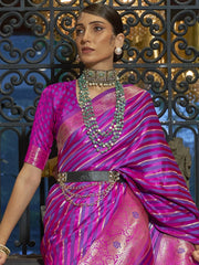 Women's Blend Grey Woven Design Designer Saree With Blouse Piece-KRDHYA287006