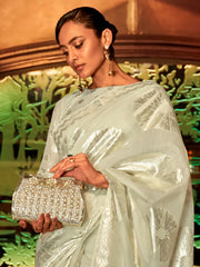 Women's Blend Red Woven Design Designer Saree With Blouse Piece-KRVA175006