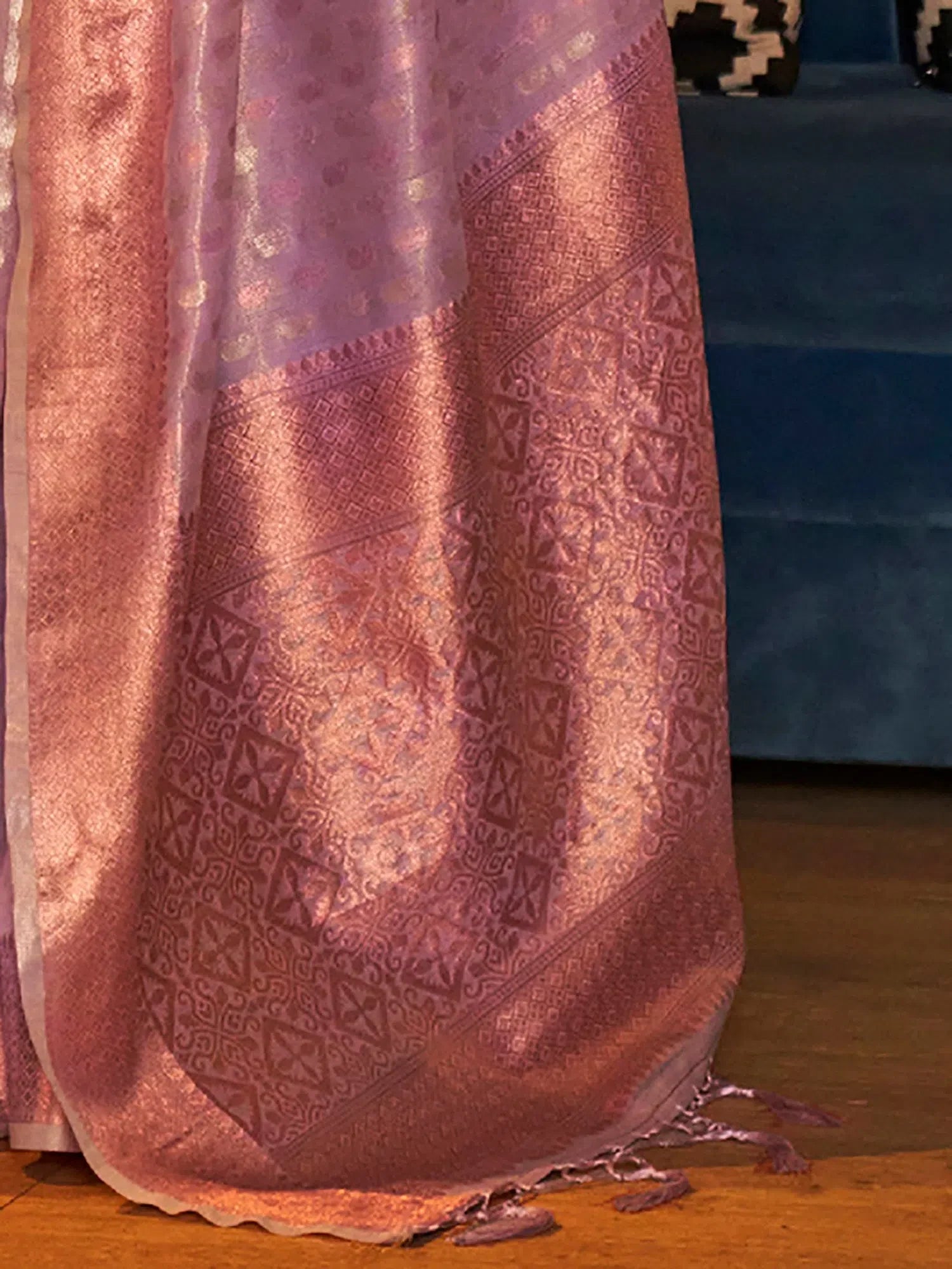 Tissue Mauve Designer Saree | Indian Sari Collection