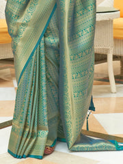 Women's Blend Pink Woven Design Designer Saree With Blouse Piece-KSHIDA319004