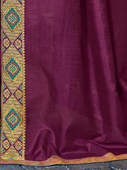 Women's Vichitra Purple Embellished Celebrity Saree With Blouse Piece-KSTURI81824