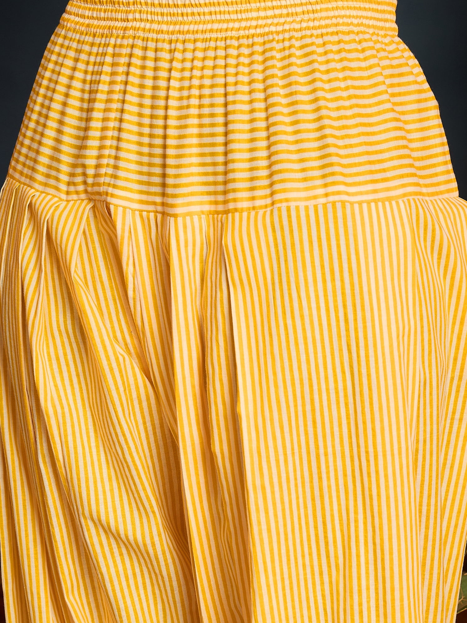 Women's Yellow Floral Printed Pure Cotton Straight Short Kurti With Fa