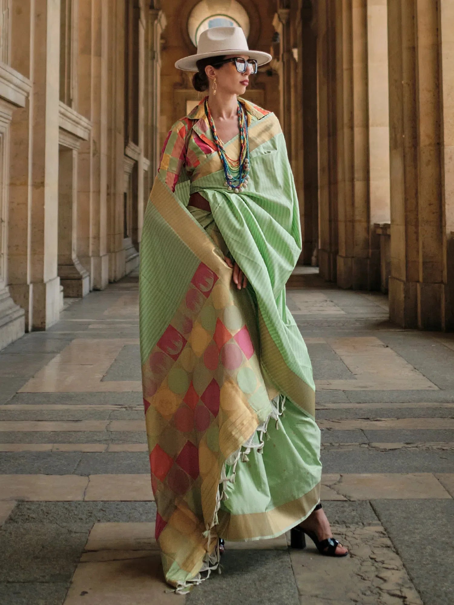 Light Green Designer Saree - Indian Wedding Sarees