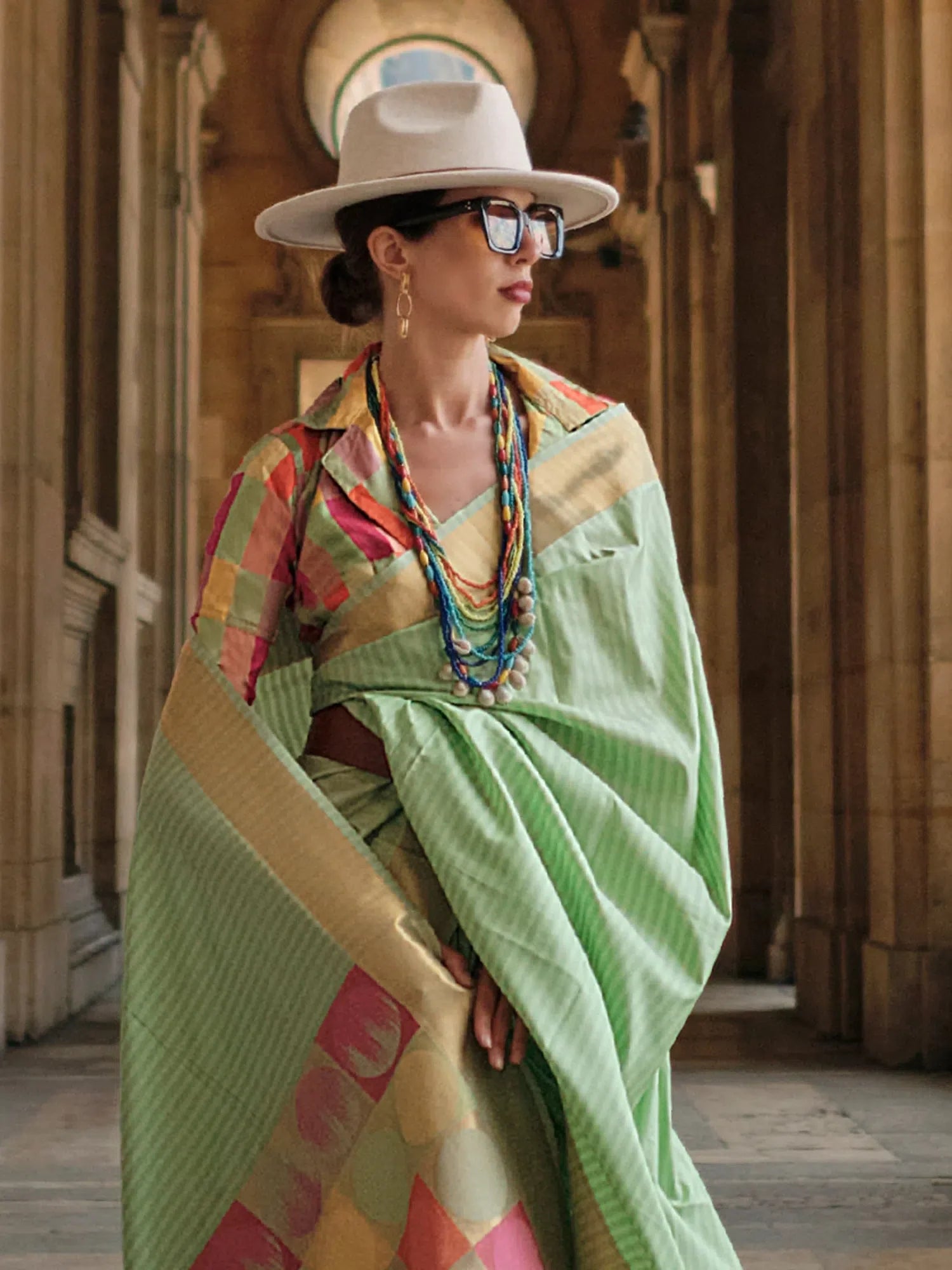Light Green Designer Saree - Indian Wedding Sarees