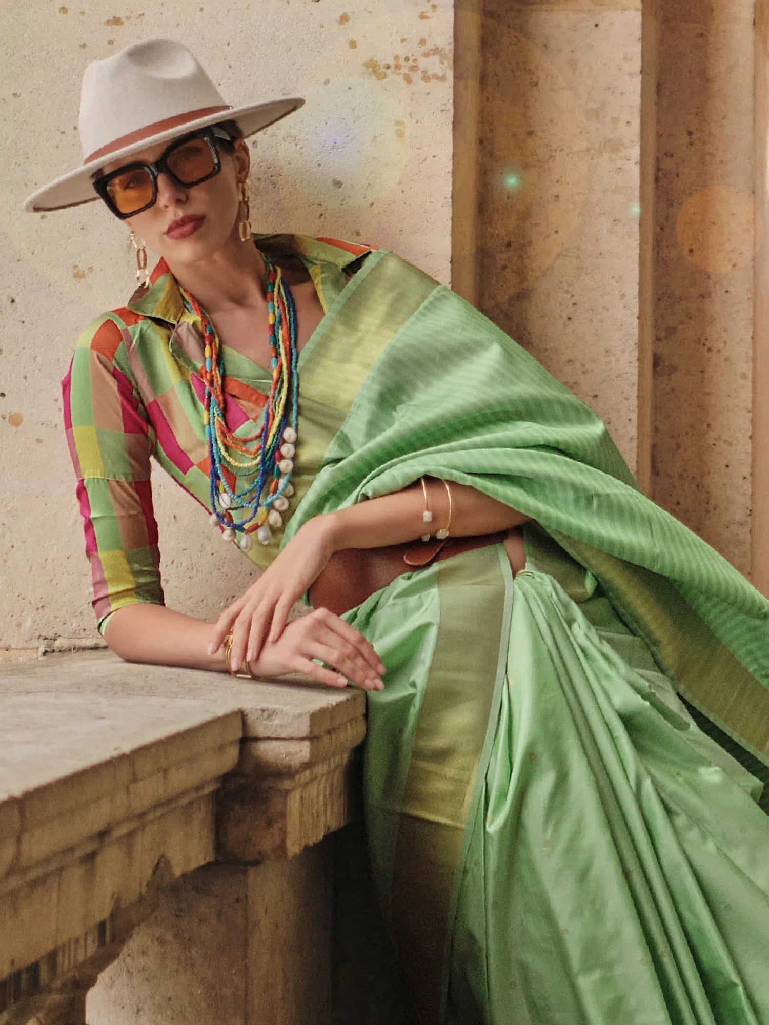 Light Green Designer Saree - Indian Wedding Sarees
