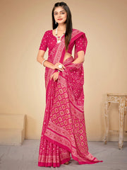 Women's Crepe Navy Blue Digital Print Celebrity Saree With Blouse Piece-KLMKR232004