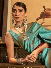 Women's Blend Purple Woven Design Designer Saree With Blouse Piece-KUSHQ276001