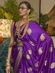Women's Pure Linen Turquoise Woven Design Woven Saree With Blouse Piece-KVAH216001