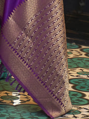 Women's Pure Linen Turquoise Woven Design Woven Saree With Blouse Piece-KVAH216001