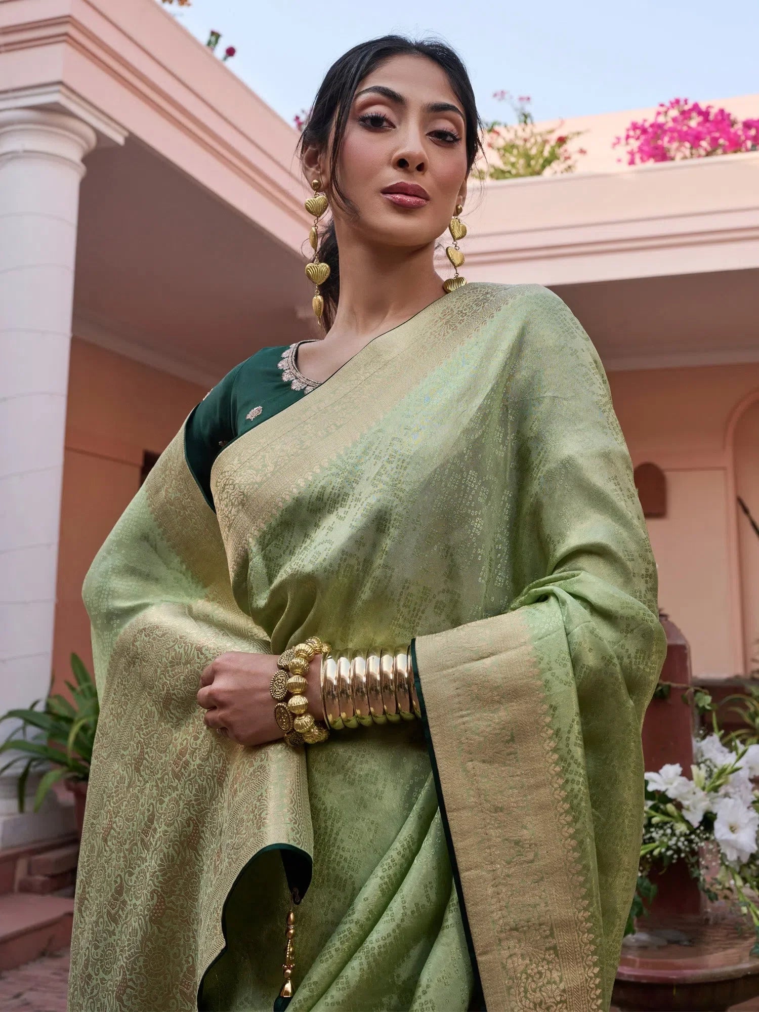 Light Green Designer Saree - Indian Sarees Collection