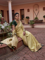 Women's Modal Black Woven Design Woven Saree With Blouse Piece-KYB140003