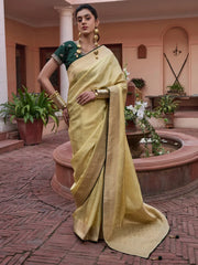 Women's Modal Black Woven Design Woven Saree With Blouse Piece-KYB140003