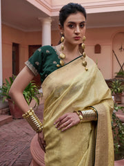Women's Modal Black Woven Design Woven Saree With Blouse Piece-KYB140003