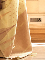 Women's Tissue Yellow Woven Design Designer Saree With Blouse Piece-KYARI8007