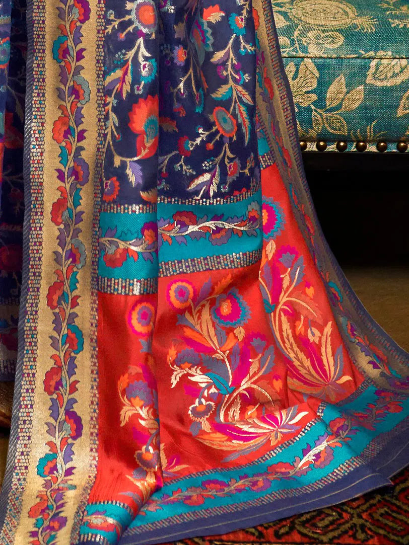 Navy Modal Saree: Designer Sarees India - KYB140004