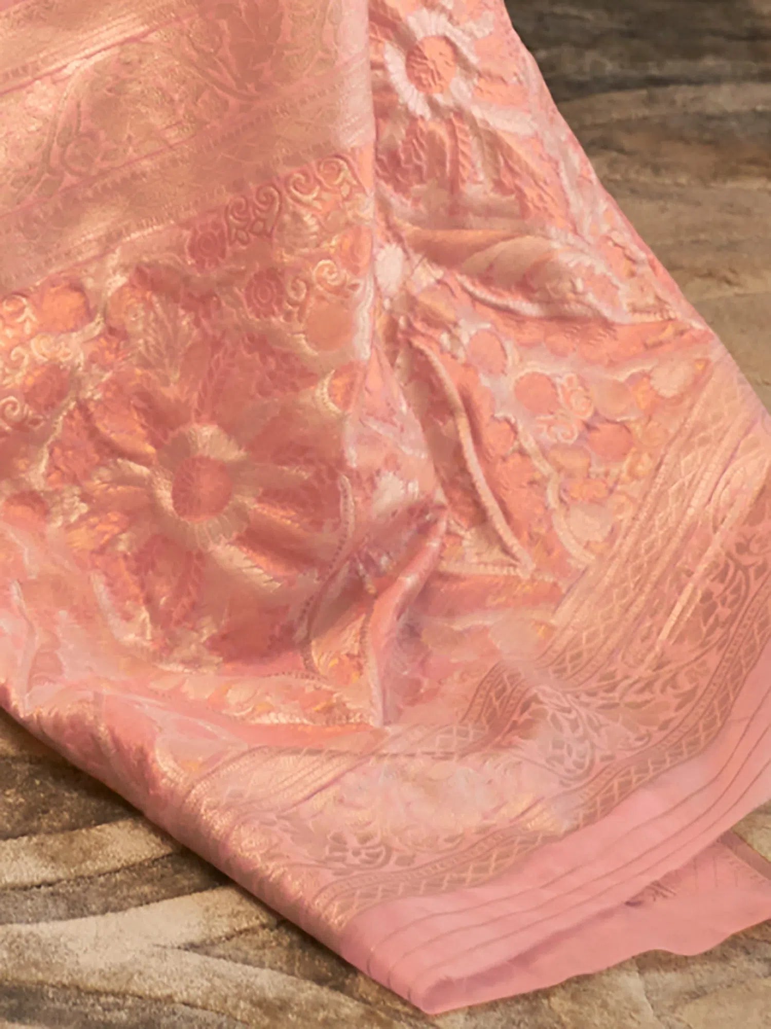 Pink Embroidered Modal Saree | Designer Sarees India