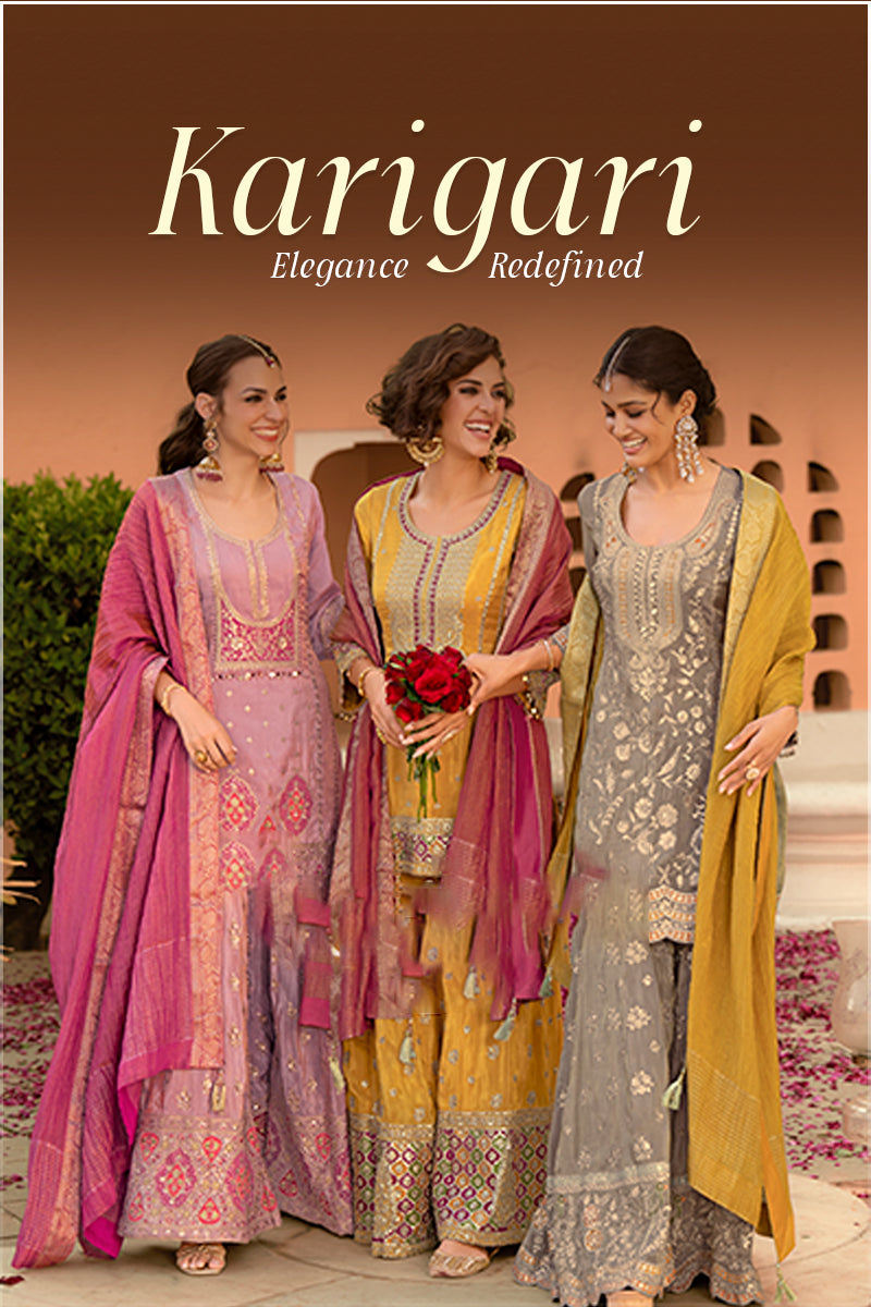 Karigari Readymade Viscose Shimmer Sharara Set