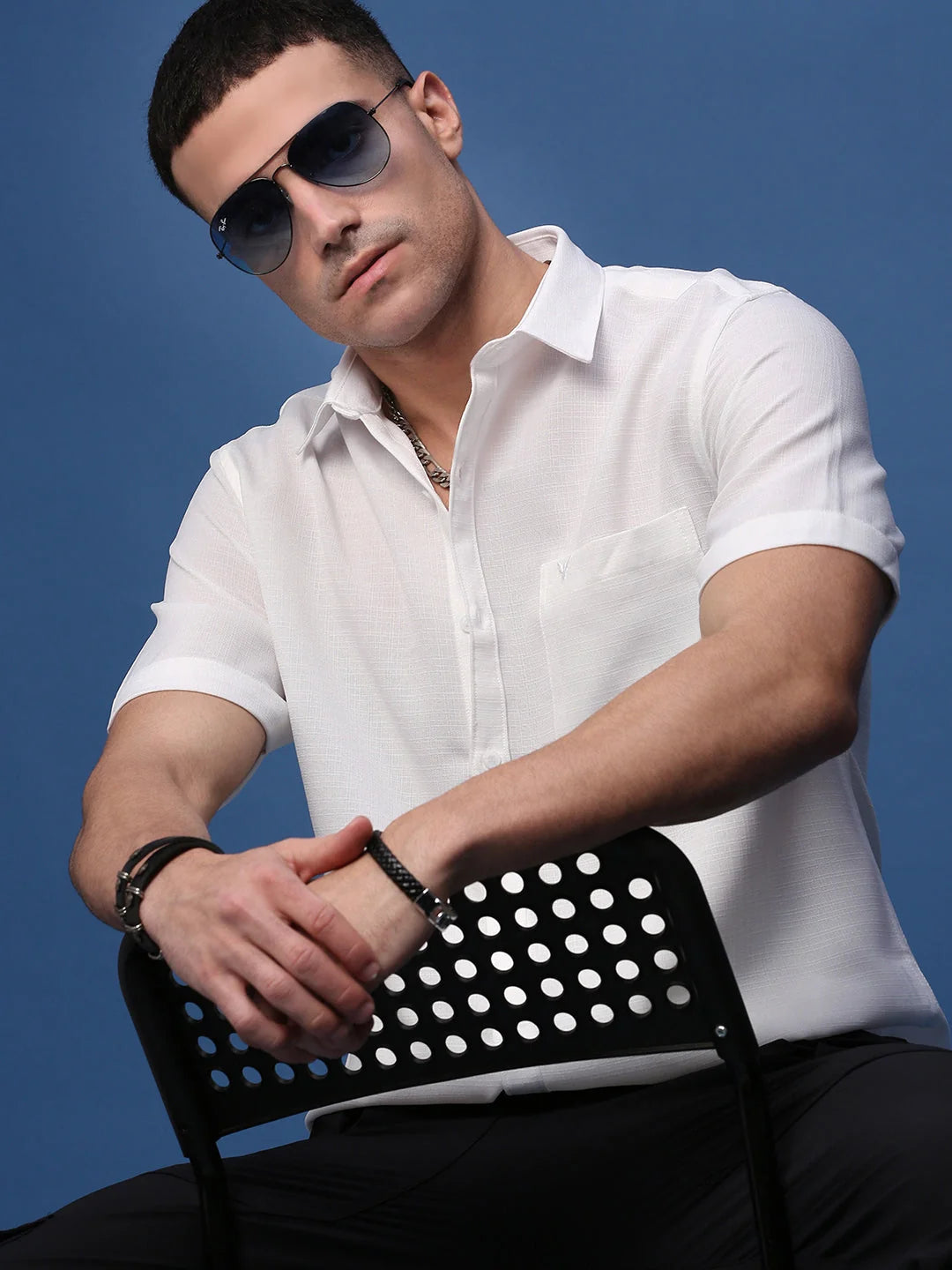 White Solid Slim Fit Cotton Mens Shirt | Formal Shirts