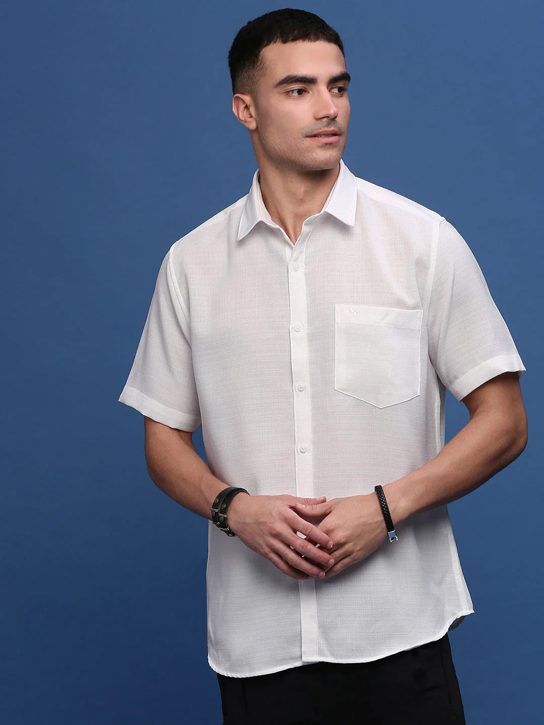 White Solid Slim Fit Cotton Mens Shirt | Formal Shirts