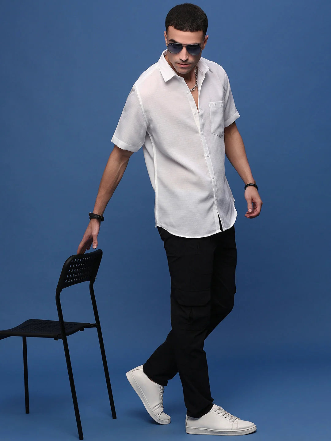 White Solid Slim Fit Cotton Mens Shirt | Formal Shirts