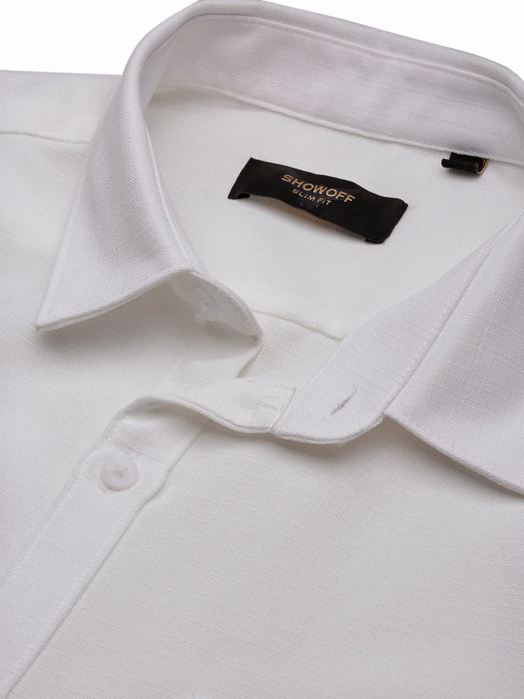 White Solid Slim Fit Cotton Mens Shirt | Formal Shirts